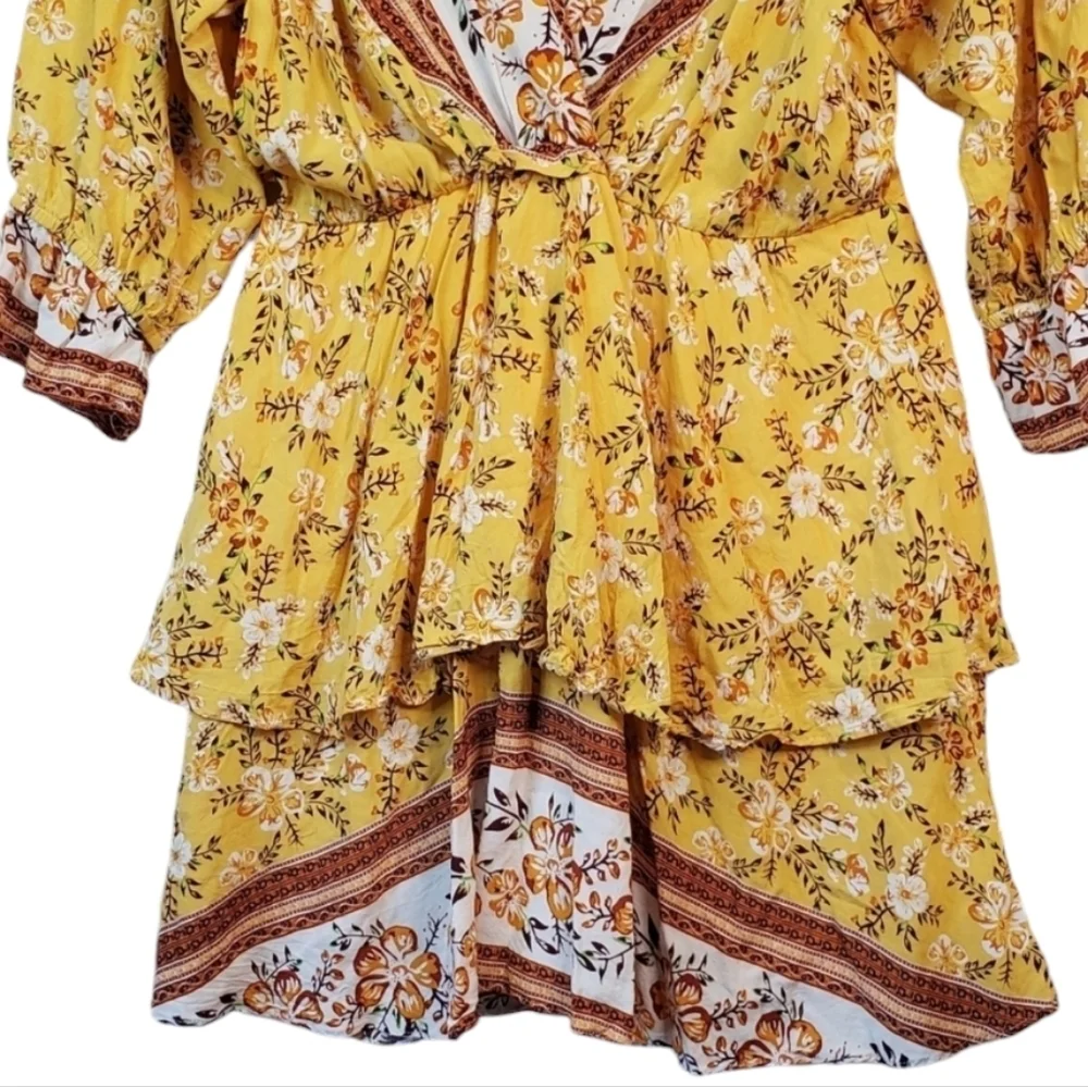 Umgee Floral Print Layered Dress - Picture 5 of 8